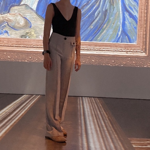 ***SOLD*** Mango Wide Leg (Lilac/Grey Coloured) Trousers - Picture 2 of 8